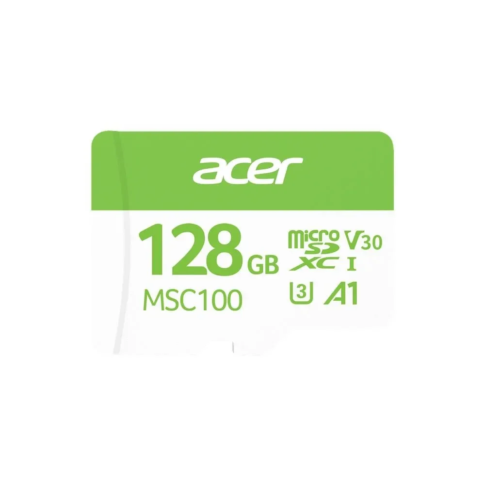 Acer MSC100 128GB microSD U3 V30 A1 Aksiyon Kamera & Güvenlik Kamerası Uyumlu