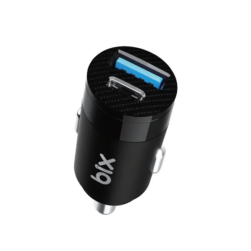 BXAC65C 65W PD Type-C & USB-A Çift Portlu Hızlı Şarj Özellikli Araç İçi Şarj Cihazı – Siyah