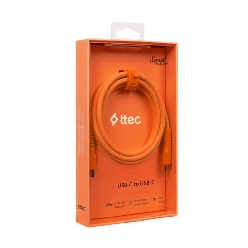 Ttec USB-C - USB-C 120cm 60W PD/QC Hızlı Şarj/Data Kablosu