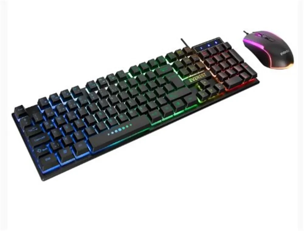 Everest KM-198 Luminax Siyah Gökkuşağı Aydınlatmalı Q Gaming Oyuncu Klavye + Mouse Set